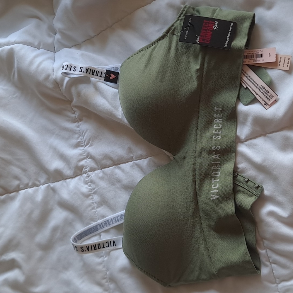 Victoria's Secret perfect comfort bra, size small, olive green